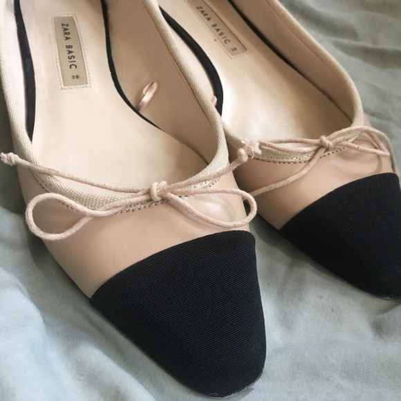 Zara basic leather pink and black with bow tie - Picture 2 of 10